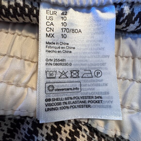 H&M Pull On Pants Womens Size 10 Brown Plaid Twill Clean Girl Office Old Money - Picture 11 of 11